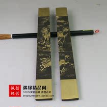 Solid pure copper brass paperweight copper ruler copper ruler mirror light carving unicorn floating cloud pair price
