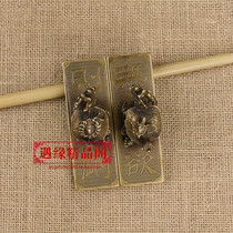 Pure copper brass dragon turtle handle paperweight copper ruler copper ruler seal carving no desire just a pair of price