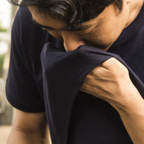 Male 260g thick heavy heavy platinum merino wool loose quick-drying short sleeve pocket T-shirt Merino sunscreen