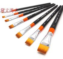 Special South Korea HwaHong Huahong nylon hair flat head pattern pen water chalk oil brush 948 series