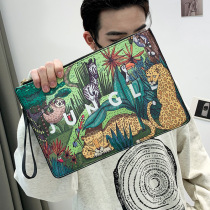 Han edition casual printer handbag large capacity hand grab bag tide men street bag package package package package