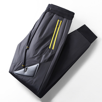 Winter warm warm white goose velvet pants mens windproof waterproof trend small monster down pants mens wear models