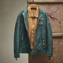 Autumn mens sheep leather motorcycle clothes casual leather jacket slim-fit Harley clothes motorcycle riding clothes leather jacket