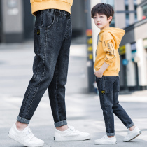 Boys jeans trend Korean spring and autumn clothing 2021 New Chinese children casual pants 12 years old 15 childrens trousers