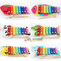 Fruit animal hand knocks eight-in-music early childhood Orff musical instrument percussion home sensory training toy equipment