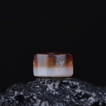 (A) West Asia macroporous Millennium belt Qinxian silk agate plate beads D 6 7x4mm