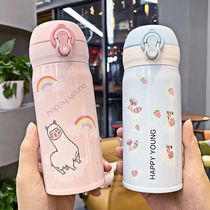 Pink insulated water Cup male Lady Net Red student anti-fall Korean cute children simple girl heart large capacity