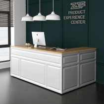 ZJF European-style cashier front desk painted white with corner simple cashier table reception bar cabinet