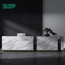 Zhongji Fang ZJF company long reception desk imitation marble cashier Hotel lobby desk front desk D1