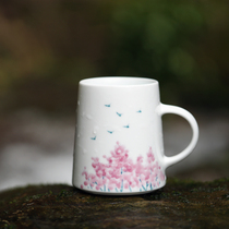 Landscape Spring Travel Hand-painted Couple Cup Jingdezhen Ceramic Mug Female Male Art Cup Retro Water Cup