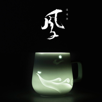 Landscape Longfeng Linglong Couple Cup Jingdezhen Ceramic Cup Mug Wedding Cup Creative Custom Gift