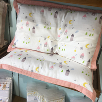 Nordic cotton double-layer gauze baby cotton latex childrens pillowcase A cartoon sweat-absorbing cotton pillow case