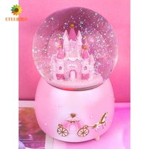 Music Dream Castle transparent crystal ball snowflake rotating music box girls girlfriends birthday graduation gift