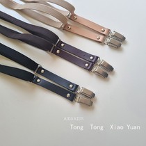 Xiongba Daddy Korean childrens clothing 2023 summer boys and girls handsome solid color all-match strap clip AIDA