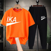 Nike Ton Flagship Store Fat Boy Suit Summer Dress Ocean Gas Children Online Red Clothes Big Boy Mens Clothing Sports Short Sleeves