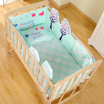 Solid wood crib environmentally friendly paint baby cot newborn cradle bed can be changed to side tables