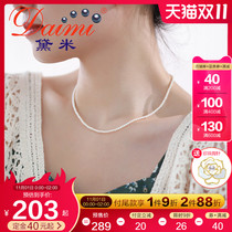 Demi jewelry Yanhee fashion mini pearl necklace G18K gold female summer small pearl neck chain thin choker