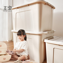 Thickened king-size plastic storage box Household clothes quilt storage box Storage box Clothing toy finishing box