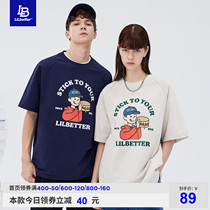 Lilbetter half-sleeve mens American retro lovers clothing T-shirts with loose Compassionate Tide men short sleeves