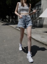 biggie omo summer burrs full cotton hot pants A character female 2021 new high waisted denim shorts