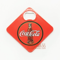 Coca-Cola retro pattern red bottom bottle commemorative version corkscrew coaster (J857)
