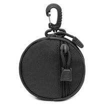 Black Outdoor Round Waist Hanging Key Bag Zero Money Miscellaneous Harvest Na Bag Car Key Protection Bag MOLLE Packet