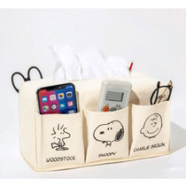 Japanese cartoon cute dog canvas storage box desktop study tissue cover storage box frame B4643