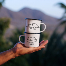 Nordic cat Tea Cup Meow star enamel cup coffee cup couple Cup Cup Cup Cup Cup