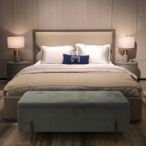 Rugiano master bedroom soft bag double bed Fendi beauty leather bed Italian light luxury wood wedding bed ins small red book