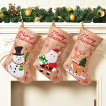 Christmas Socks Gift Bag Small Number Candy Socks Christmas Decorations Children Christmas Eve Gift bags Large number hanging decorations