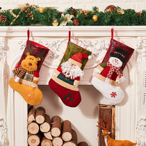 Christmas decoration Christmas tree decorated elk snowman old Christmas sock gift bag Christmas sock decoration