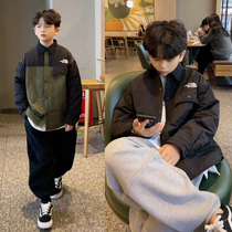 Child Gush Shirt Boy Autumn Winter New Boy Dress Boy Thickened Warm Lining Big Boy Foreign Air Blouse Jacket