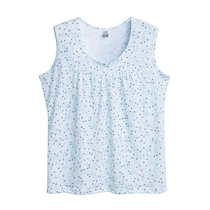 Three guns womens cotton thin sleeveless shirt loose cotton t-shirt Short sleeve shirt Loose undershirt vest for the elderly