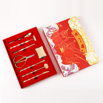 Eat crab tools stainless steel gold-plated crab eight gift box crab clamp crab cutter crab needle peeling crab artifact Mid-Autumn gift