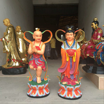 Low-priced sale of Buddhist supplies resin Buddha statues FRP hand-painted 1 meter 1 boy boy girl good money boy