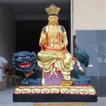 Factory direct Buddhist supplies Resin FRP gilt 1 meter 6 stickers Gold Wenshu Sages temple Buddha statue
