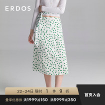 (Liu Wen microblogging the same) ERDOS 21 spring and summer new wave dot printing medium-long holiday silk skirt