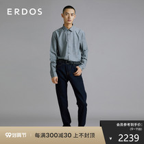 ERDOS business gentleman with cashmere men long sleeve plaid shirt retro fashion commuter simple versatile