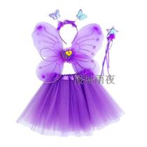 Little girl Angel four-piece butterfly wing suit birthday magic wand flower fairy cute childrens props