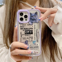 XR border transparent cat couple iphone1211promax cartoon xxs female 7p8plus soft phone case