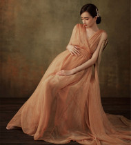 New photo studio maternity dress fashion retro dress ink oil painting style personal photo theme pregnant women Photo Clothing