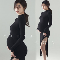 Pregnant women Photo Costume Photo Studio maternity clothes hipster black thin modern pregnant mommy photography costume pregnant women Photos