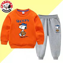 The Snubi childrens spring and autumn clothing suit pure cotton men and women sports two sets of children blouses cartoon 100 hitch
