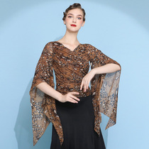 Lin Feier Cross V-Neck Wrinkle Sleeve Modern Dance Dress National Standard Dance Top GB027 Ballroom Dance Dress
