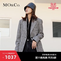 Anti-wrinkle wool MOCO spring and autumn lapel single-breasted plaid blazer JK suit Moanke
