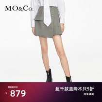MOCO2021 spring and summer new high waist stitching suit pleated skirt skirt skirt a short skirt JK clothing