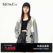 MOCO2021 Autumn New Products love bear Academy wind Lingge wool sweater cardigan IK suit moan Ke