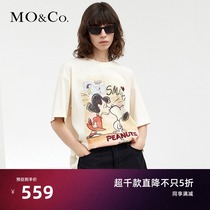MOCO2021 summer new joint name Snoopy print short sleeve T-shirt top Moanke
