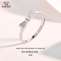 Platinum ring women PT999 platinum bow tie ring Joker adjustable ring to send girlfriend