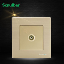 Slunde metal brushed champagne gold Type 86 switch CCTV socket cable TV socket panel